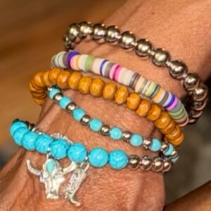Western Turquoise Beaded Multi Layer Bracelet Set